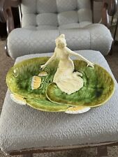 Antique Royal Dux Attributed Ceramic Art Nouveau Lady in a Lily Pond Dish picture