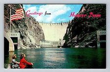 Boulder City NV-Nevada, Scenic Greetings Hoover Dam, Antique Vintage Postcard picture