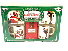 NEW Norman Rockwell Holiday Memories Coffee Mugs  Coaster Set Christmas  Decor picture