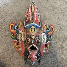 Vintage Garuda Mask Hand Carved Wood Bali Wall Art Indonesian picture
