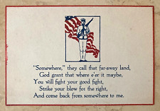 RARE   WW1 U.S. MARINE CORPS - POEM CARD -  LITHO CARD c1917 picture