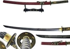 Two Tone Clay Tempered Red Samurai Katana Tactical Japanese Sword 40
