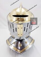 Mild Steel Medieval Bascinet Closed Armor Helmet Medieval Burgonet Viking Gift picture