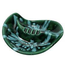 Vintage 1960s Arnel's Ceramic Freeform Ashtray by IP Green Blue Drip Glaze 03565 picture