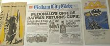 VERY HARD TO FIND Batman Placemat and 2 Batman Happy Meal Bags - MINT CONDITION picture