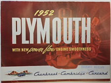 1952 Plymouth Line-up Sales Brochure Fold-Out Poster Style Branded Taggart Motor picture