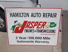 Hamilton Auto Repair. Hemet, Calif. Jasper Engines. 36x48 Large Metal Sign 1979 picture