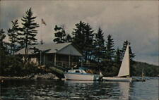 South Windham,ME Maine Cedar Log Cabin Cumberland County Brown & Bigelow Vintage picture