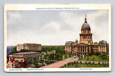 c1927 Postcard Springfield IL Illinois Capitol Grounds Aerial View picture