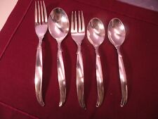 5 Pieces 1847 Rogers Bros Flair Silverplate Oval Soup Spoon Teaspoons Forks picture