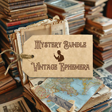 100 Piece EPHEMERA Mystery Packs, Vintage/Antique Papers/Photos, Junk Journals picture