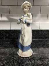 Vintage DALIA Porcelain Figurine Of Young Woman Holding Lamb picture