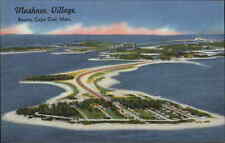 Bourne Massachusetts MA Mashnee Village Birdseye View c1940s Linen Postcard picture