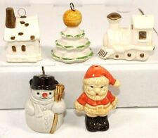 5 VTG Goebel Christmas Ornaments Santa Train Tree House Snowman West Germany picture