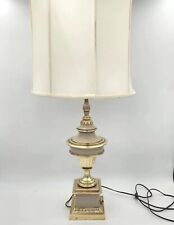 Vintage Stiffel Lamp Solid Brass Trophy Urn Ivory Enamel Mid-Century 25