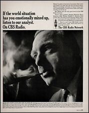 1966 Walter Cronkite news smoking pipe CBS Radio Network photo print ad adl85 picture