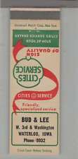 Matchbook Cover - Cities Service Gas Station Bud & Lee Waterloo, IA picture