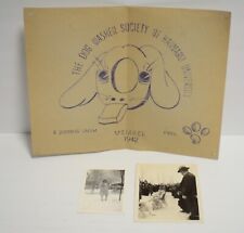 1942 Harvard University Dog Washer Society Membership Certificate + Photos Vtg picture