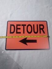 Left Arrow Detour 2 Traffic Sign Aluminum Metal Sign 10 in x 14 in - New picture