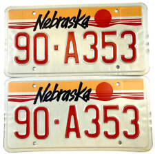 Vintage Nebraska 1990 Natural Auto License Plate Set McPherson Co 90-A353 Decor picture