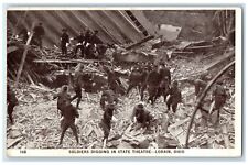 c1920's Soldiers Digging In State Theatre Tornado Damage Lorain Ohio OH Postcard picture