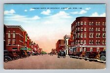 Albert Lea MN-Minnesota, North on Broadway, Antique Vintage Souvenir Postcard picture