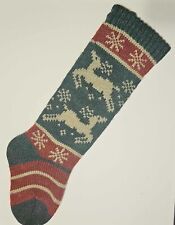 VTG Russ Berrie Knit Stocking with Reindeer picture