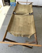 Vintage Authentic 1944 WWII ERA FOLDING CANVAS COT - Dated 10-23-1945 picture