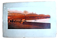 Original Antique 1916 Photograph Burning of Old St. Charles Bridge St. Louis picture