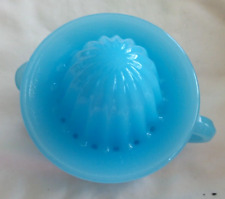 Vintage Edna Barnes 2 pc Reamer translucent Blue Milk Glass Mosser picture