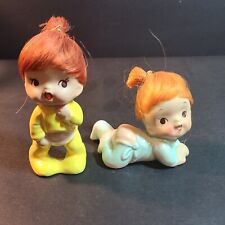 RARE Vintage 50s Boy Girl Baby in PJ’s  Japan Figurine PIXIE Red Hair  picture
