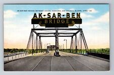 Omaha NE-Nebraska, Ak-Sar-Ben Bridge, Antique Vintage Souvenir Postcard picture