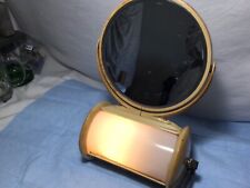 Vintage 1930's Art Deco Glamor Make-Up Mirror Lighted Streamline Magnify picture
