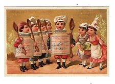 c1890 Victorian Trade Card Liebig Extract Of Meat, 5 Chefs Standing at Attention picture