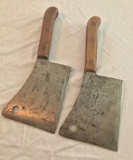 Lot of 2 Vintage Foster Bros Meat Cleaver Cleavers w/ Arrow Trade Mark 6” & 6.5” picture