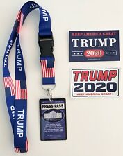 President Trump ...White House Press Pass with Lanyard + 2 Decals picture