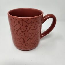 CIROA FALL LEAVES COFFEE  MUG STAMPED LEAF STYLE TEXTURED THANKSGIVING MUG picture