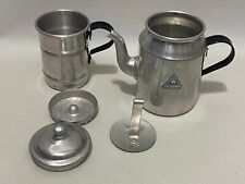 Vintage Mid Century Modern Aluminum Metal Percolator MCM Stovetop Coffee Maker picture
