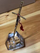 Vintage Excalibur Crystal Paperweight And Letter Opener Made In Japan picture