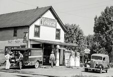 Vintage  Sohio Oil Gas Service Station photo 1930  Atlanta area Coca Cola Ad picture