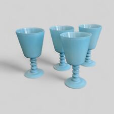 Vintage Sherbert Champagne Frosted French Blue Glass - Art Deco picture