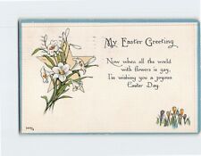 Postcard My Easter Greeting Flower Art Print Embossed Card picture