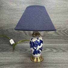 Vintage Mini Accent Lamp Ginger Jar Blue White Floral Design w/ shade 8