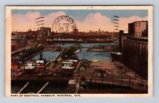 Montreal Quebec-Canada, Aerial Of Montreal Harbor, Vintage c1938 Postcard picture
