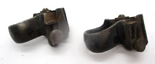 2 ANTIQUE LEATHER WORKING TOOLS CAST IRON FINGER LOOP STRAP / REIN CUTTERS picture