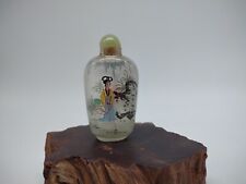 Vintage Reverse Painted Fine Glass Snuff Bottle Hand Painted with Lots of Detail picture