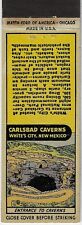 Carlsbad Caverns White's city New Mexico Entrance to Empty Matchcover picture