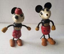 1930's Mickey & Minnie Mouse Flex Wood Figures picture