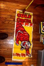 Vintage 1950's  Cole Bros Circus TIGER Poster 40” X 14” Beautiful picture
