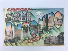 Postcard TX Greetings From San Antonio Large Letter Landmarks late 1940's picture